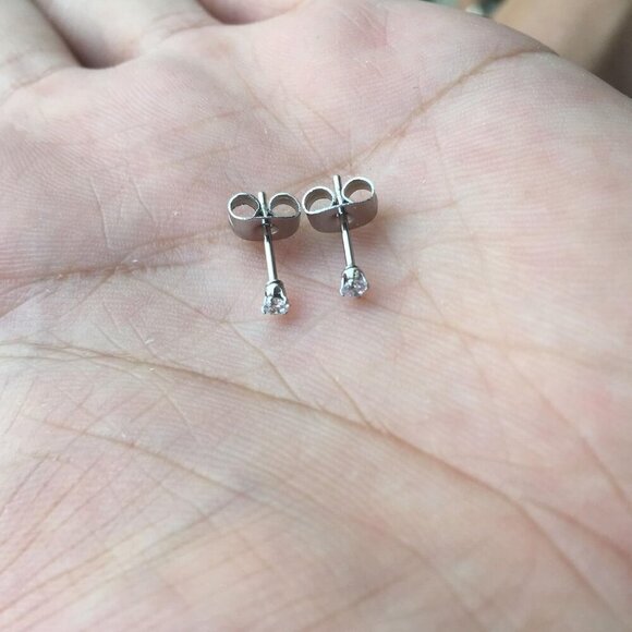 Tiny 2mm Cubic Zirconia Ball Cartilage Earrings for Women and Men - Picture 2 of 5